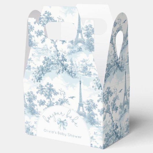 Toile de Jouy Bonjour BebeFranzösische Babydusche Geschenkschachtel (Geöffnet)