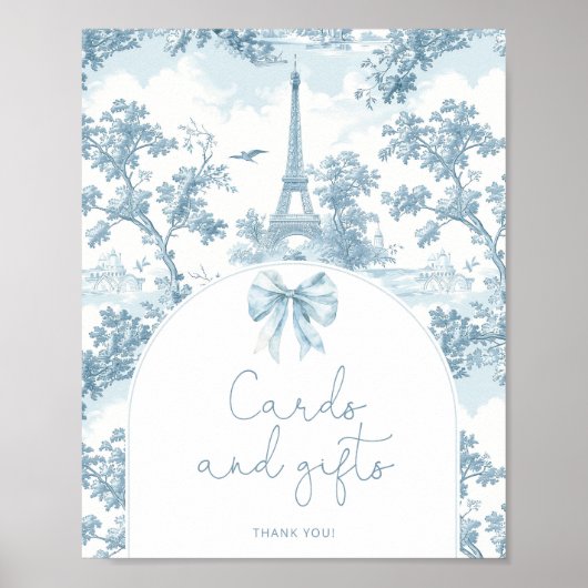 Toile de Jouy Bonjour Pariser Karten und Geschenke Poster (Vorne)