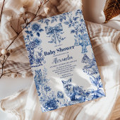 Toile De Jouy Bow Babydusche Einladung