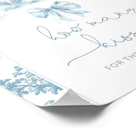 Toile de jouy Bow wie viele Küsse Brautparty Poster (Ecke)