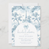 Toile de Jouy Brautparty French Bow Paris Einladung (Vorderseite)