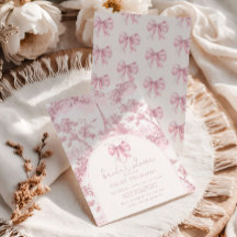 Toile de Jouy Bridal shower French Pink Bow Paris