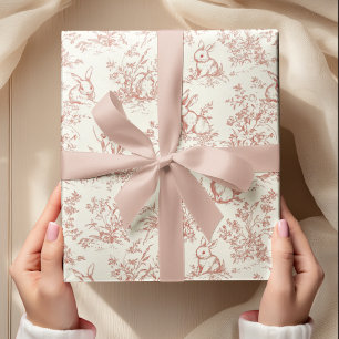 Toile de Jouy Bunny & Carrot Delight   Vintag Geschenkpapier