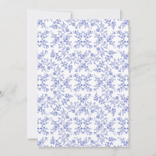 Toile de Jouy Chinoiserie Horse Boy Babydusche Einladung (Rückseite)