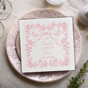 Toile de Jouy Chinoiserie Schmetterlinge Baby Show Serviette