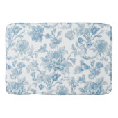 Toile-de-jouy Chinoiseries Blue Floral Pattern Badematte (Vorderseite)