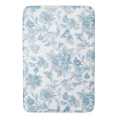 Toile-de-jouy Chinoiseries Blue Floral Pattern Badematte (Vorderseite Vertikal)
