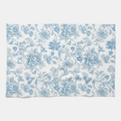 Toile-de-jouy Chinoiseries Blue Floral Pattern Geschirrtuch (Horizontal)