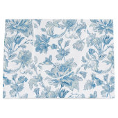 Toile-de-jouy Chinoiseries Blue Floral Pattern Große Geschenktüte (Vorderseite)