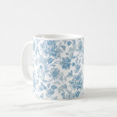 Toile-de-jouy Chinoiseries Blue Floral Pattern Kaffeetasse (Vorderseite Links)