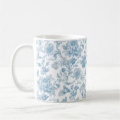 Toile-de-jouy Chinoiseries Blue Floral Pattern Kaffeetasse (Links)