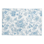 Toile-de-jouy Chinoiseries Blue Floral Pattern Kissenbezug (Rückseite)