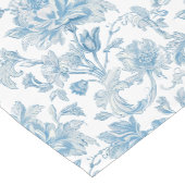 Toile-de-jouy Chinoiseries Blue Floral Pattern Kurzer Tischläufer (Ecke)