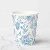 Toile-de-jouy Chinoiseries Blue Floral Pattern Pappbecher (Rechts)