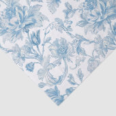 Toile-de-jouy Chinoiseries Blue Floral Pattern Seidenpapier (Detail)