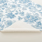 Toile-de-jouy Chinoiseries Blue Floral Pattern Sherpadecke (3/4)