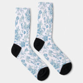 Toile-de-jouy Chinoiseries Blue Floral Pattern Socken (Rechts)