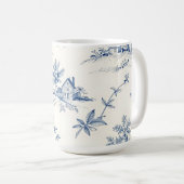 Toile de Jouy Countryside Seamless Pattern Kaffeetasse (VorderseiteRechts)