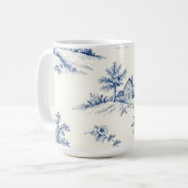 Toile de Jouy Countryside Seamless Pattern Kaffeetasse (Vorderseite Links)