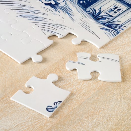 Toile de Jouy Countryside Seamless Pattern Puzzle (Seite)