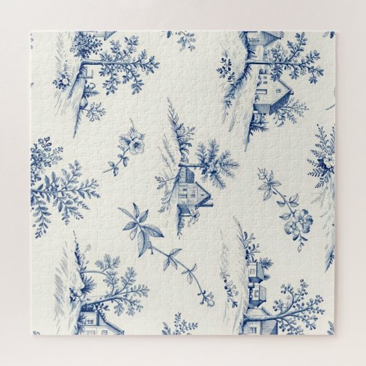 Toile de Jouy Countryside Seamless Pattern Puzzle (Horizontal)