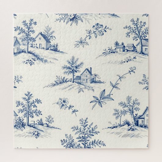 Toile de Jouy Countryside Seamless Pattern Puzzle (Vertikal)