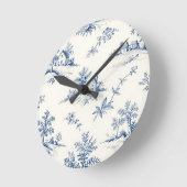 Toile de Jouy Countryside Seamless Pattern Runde Wanduhr (Winkel)