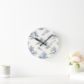 Toile de Jouy Countryside Seamless Pattern Runde Wanduhr (Zuhause)