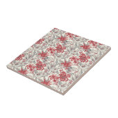 Toile de Jouy Deep Red und subtile Grau Floral Fliese (Seite)