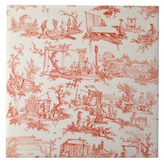 Toile de Jouy, die Prozesse von manuf Fliese (Vorderseite)