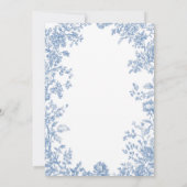 Toile De Jouy Dusty Blue Floral Brautparty Einladung (Rückseite)