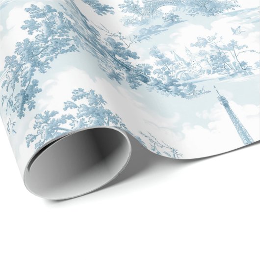 Toile de Jouy Eiffel Turm Pariser Chinoiserie Geschenkpapier (Rolleneckpunkt)