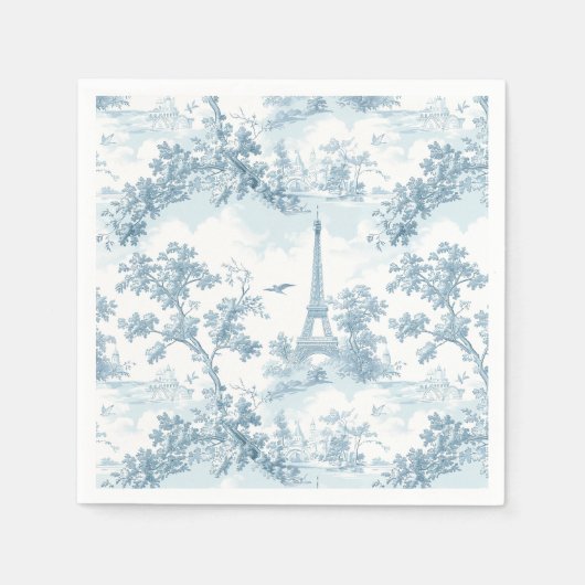 Toile de Jouy Eiffel Turm Pariser Chinoiserie Serviette (Vorderseite)