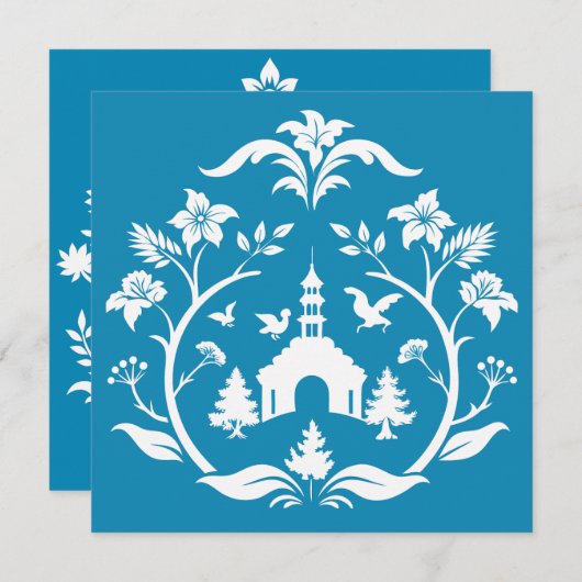 Toile de Jouy Einladung (Vorne/Hinten)