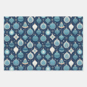 Toile de Jouy Feiertagsmuster Geschenkpapier Set (Vorderseite 3)