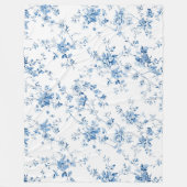 Toile De Jouy Floral Blue Chinoiseries Pattern Fleecedecke (Vorderseite)