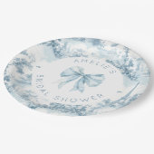 Toile de Jouy Französisch romantisches Brautparty Pappteller (Schrägansicht)