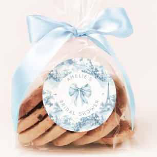 Toile de Jouy Französisch romantisches Brautparty Runder Aufkleber