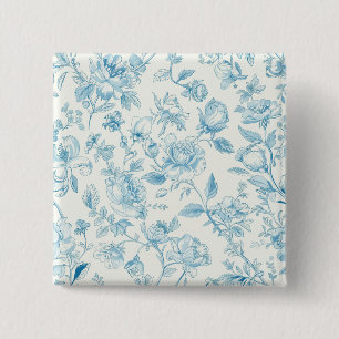 Toile de Jouy Französische Chinoiserien Pfingstros Button