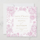 Toile De Jouy Französische Hochzeit Save The Date (Vorderseite)