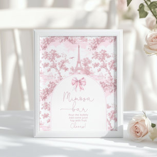 Toile de Jouy Französischer Bogen Rosa Mimosa-Bar- Poster