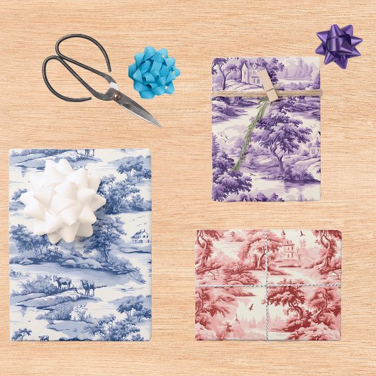 Toile De Jouy French Elegant Pasture Cottage Farm Geschenkpapier Set