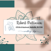 Toile De Jouy Guest Address Labels Blue Couple