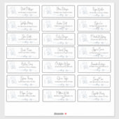 Toile De Jouy Guest Address Labels Blue Couple (Blatt)