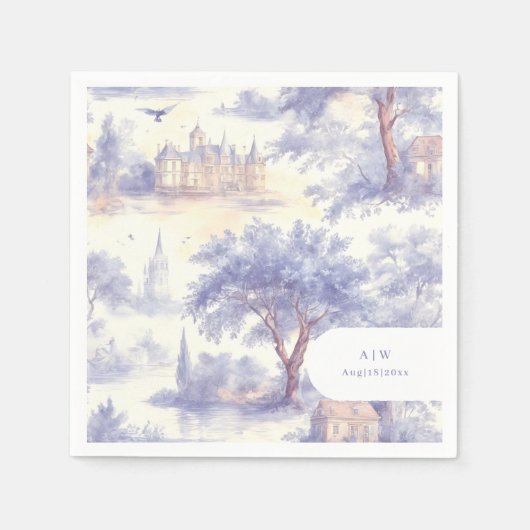 Toile de Jouy Kunst Serviette (Vorderseite)