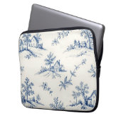 Toile de Jouy Landschaft Nahtloses Muster Laptopschutzhülle (Vorderseite Links)