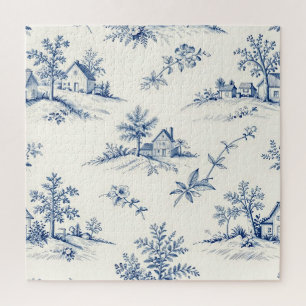 Toile de Jouy Landschaft Nahtloses Muster Puzzle