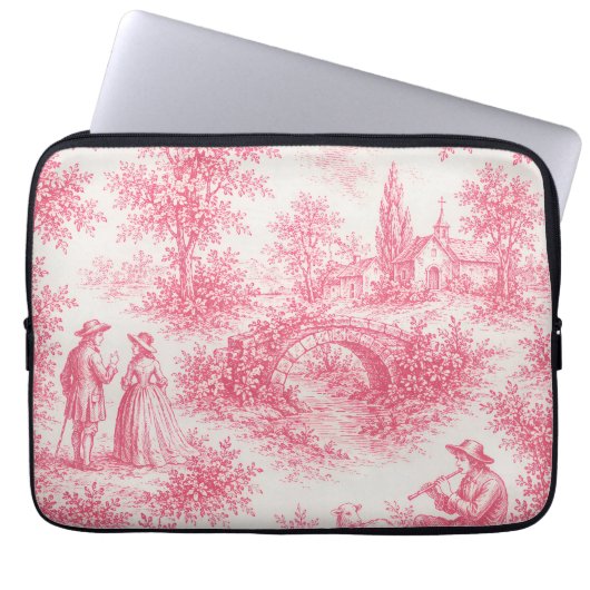 Toile de Jouy Laptop-Hülle Laptopschutzhülle (Vorderseite)