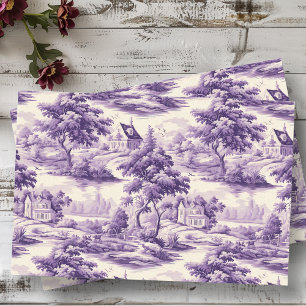 Toile De Jouy Lila französische Hütte Landschaft Seidenpapier