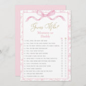 Toile De Jouy Mommy oder Daddy Baby Showspiel Einladung (Vorne/Hinten)